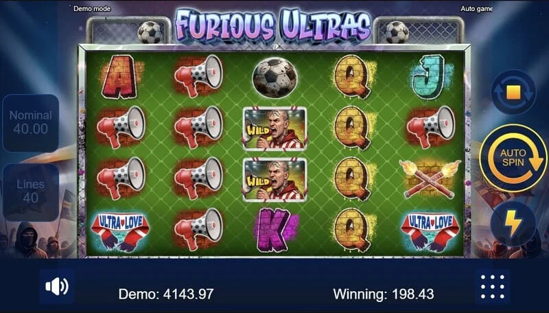Furious Ultras – izmaksas līnijas uz ruļļiem